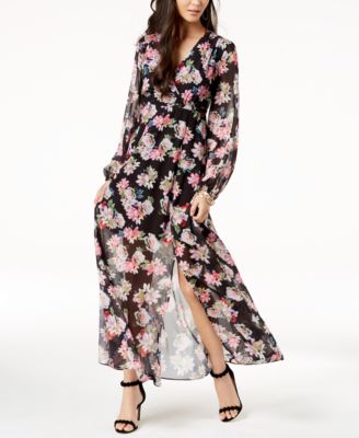 Long-Sleeve Floral-Print Maxi Dress ...